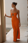 LUNA MIDI DRESS - ORANGE