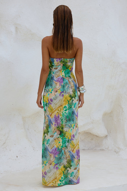 VELZY STRAPLESS DRESS - ESME PRINT