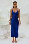 HALO LONG MIDI DRESS - AZURE