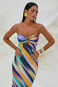 VELZY STRAPLESS DRESS - AINSLEY PRINT