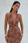 TENAYA MAXI DRESS - LEOPARD PRINT