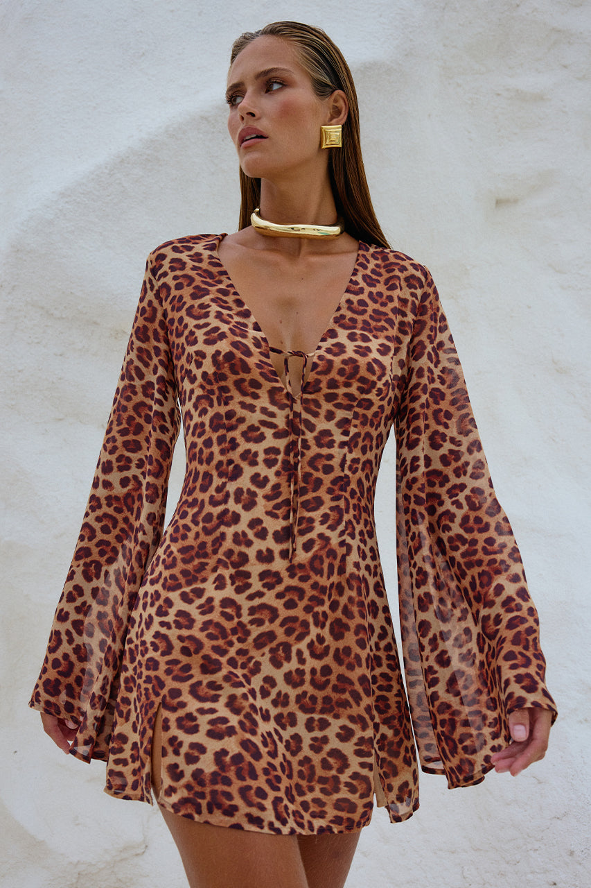 ANURA MINI DRESS - LEOPARD PRINT