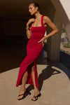 SHARNI MIDI DRESS - CHERRY RED