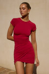 MARKINA MINI DRESS - CHERRY RED