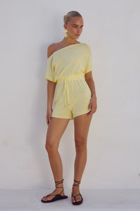 MIAMI KNIT PLAYSUIT - LEMON