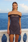 ZURI MINI DRESS - BLACK POLKA