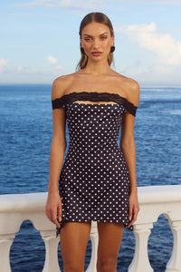 ZURI MINI DRESS - BLACK POLKA