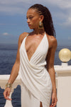 EILISH HALTER MAXI DRESS - WHITE