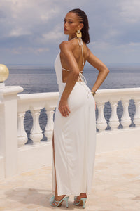 EILISH HALTER MAXI DRESS - WHITE