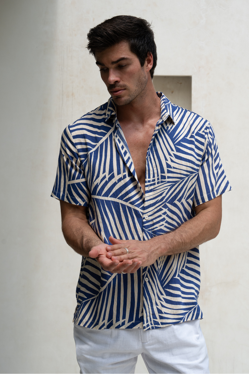 CHASE SHIRT - BLUE PALM