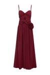 DANIKA SIDE SLIT MAXI DRESS - BERRY