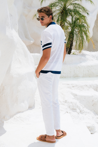 OWEN SHIRT - WHITE/NAVY