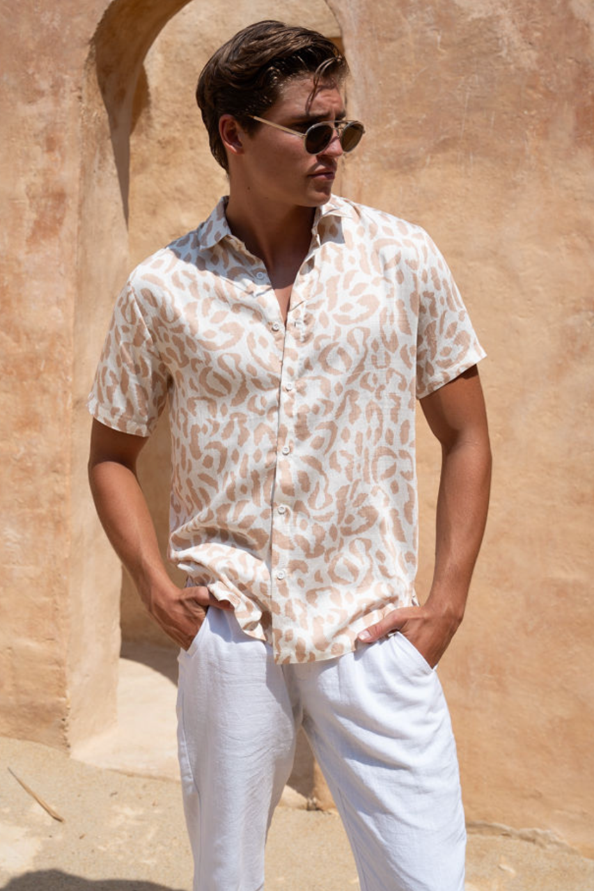 JACK SHIRT - SAND/WHITE