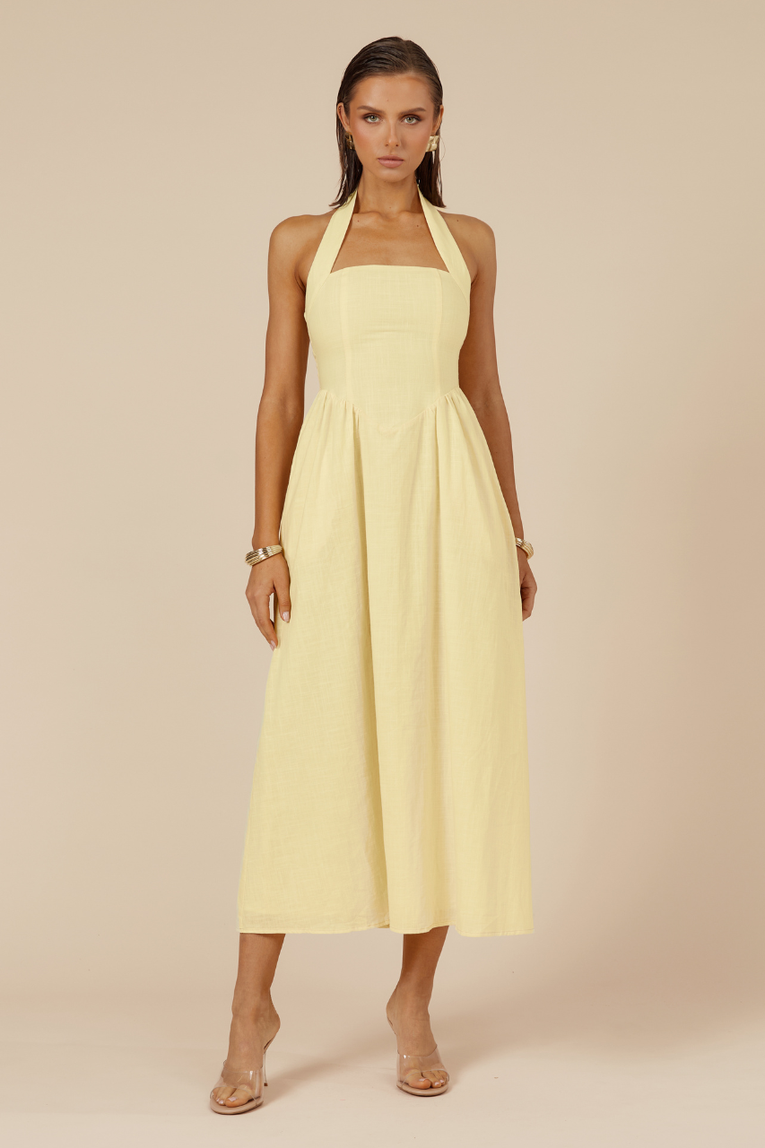 LOCKLEA MIDI DRESS - LEMON