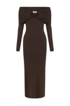 AIRILIE MIDI DRESS - BROWN