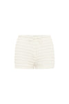 ADALEE RUFFLE TEXTURE HOT SHORT - WHITE