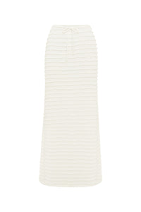 ADALEE RUFFLE TEXTURE MAXI SKIRT - WHITE