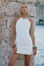 ADALEE RUFFLE TEXTURE MINI DRESS - WHITE