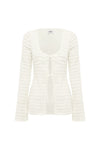 ADALEE RUFFLE TEXTURE TOP - WHITE