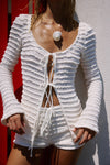 ADALEE RUFFLE TEXTURE TOP - WHITE