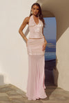 ADELUNA SHEER BOTTOM MAXI SKIRT - LIGHT PINK