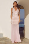 ADELUNA SHEER BOTTOM MAXI SKIRT - LIGHT PINK