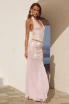 ADELUNA SHEER BOTTOM MAXI SKIRT - LIGHT PINK