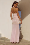 ADELUNA SHEER BOTTOM MAXI SKIRT - LIGHT PINK