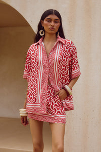 ALARA SHORT SLEEVE SHIRT - ALARA RED