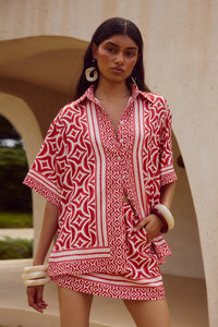 ALARA SHORT SLEEVE SHIRT - ALARA RED