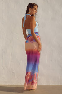ALEXIS HALTER CUT OUT MAXI DRESS - NADIA PINK OMBRE