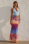ALEXIS HALTER CUT OUT MAXI DRESS - NADIA PINK OMBRE