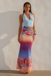 ALEXIS HALTER CUT OUT MAXI DRESS - NADIA PINK OMBRE