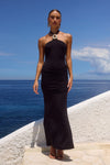 ALOLA HALTER MAXI DRESS - BLACK
