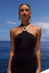ALOLA HALTER MAXI DRESS - BLACK