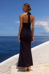 ALOLA HALTER MAXI DRESS - BLACK