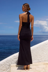 ALOLA HALTER MAXI DRESS - BLACK