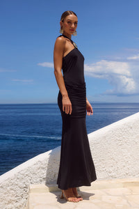 ALOLA HALTER MAXI DRESS - BLACK