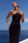 ALOLA HALTER MAXI DRESS - BLACK