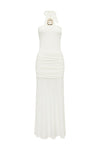 ALOLA HALTER MAXI DRESS - WHITE