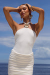 ALOLA HALTER MAXI DRESS - WHITE