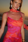 ALORA SCOOP NECK MINI DRESS - SURI ORANGE