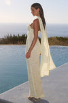AMANA STRAPLESS SCARF MAXI DRESS - LEMON