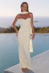 AMANA STRAPLESS SCARF MAXI DRESS - LEMON
