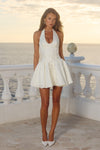 AMITY V- NECK CORSET MINI DRESS - IVORY