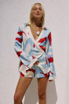 AMOREE LONG SLEEVE WRAP SHIRT - AMOREE RED