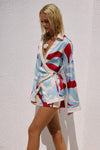 AMOREE LONG SLEEVE WRAP SHIRT - AMOREE RED