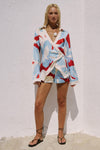 AMOREE LONG SLEEVE WRAP SHIRT - AMOREE RED