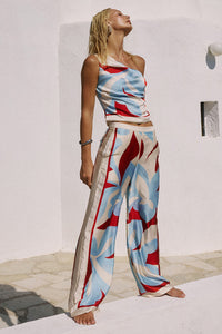 AMOREE ONE SHOULDER TIE TOP - AMOREE RED