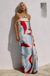 AMOREE STRAPLESS MAXI DRESS - AMOREE RED